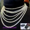 высокое качество хип-хоп изысканный дизайн ювелирных изделий модное кубинское ожерелье 3 мм 4 мм 5 мм серебро 925 пробы D-VVS с бриллиантами муассанит теннисная цепочка ожерелье мужчины женщины подарок на вечеринку