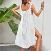 Damesbadmode bikini wit sexy losse lange strand cover-up dames zwem-ups