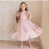 Robes de fille robe à fleurs belle décalcomanies en Tulle exquise princesse ange bal de fête de mariage première Communion rêve enfants cadeau