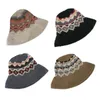 Berets Japanese Bucket Hat Knitted Floral Fisherman Gift For Girlfriend