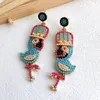 Dangle Earrings PATRIOTIC BEADED PARROT Bird 4th Of July USA For Women Festive Jewelry & Accessories