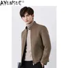 Lã de lã masculina mistura akoosun 2023 moda de inverno jaqueta coreana jaquetas para homens casaco de peles masculino de colarinho de colarinho hommes vete lxr872