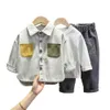 Clothing Sets Boys' Spring and Autumn Three Piece 2023 New Infant Toddler Cool Coat Baby Trend