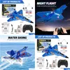 Electric/RC Aircraft Electric RC Aircraft Plane F22 Raptor Helicopter Remote Control 2 4G Airplane Epp Foam Children Toys 230211 Drop Dhclh
