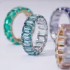 Starsgem Grown Green Gemstone Wedding Rings Woman 14k Gold Jeweler Cut Lab Emerald Ring