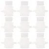 Ta ut containrar 10st Macaron PVC -lådor med Clear Window Paper Packaging Box Cookie för hemdessertbutik (White Small)