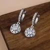 Boucles d'oreilles 2023 luxe étincelant Zircon pour les femmes incrusté boucle ronde oreille bijoux fête