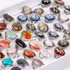 Cluster Rings Arrival Silver Plated Oval Vintage Big Stone Mix Color Style Fashion Party Jewelry 12pieces/lot