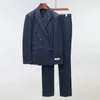 Herenkostuums (blazerbroek) Mode Zakelijk Heren Britse stijl Casual Slim-fit Werkplek Bruidegom Gastheer Jurk Kostuum 2 sets