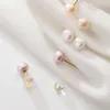 Boucles d'oreilles de goujon de perle de perle à eau douce remplie d'or AAA pour femmes 80b