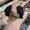 Alloy Love Miu Peach Heart Women's Letter Heart Shaped Diamond Street nummer American Hot Diamond Four Corners Foreign Style