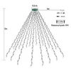 크리스마스 장식 8 모드 타이머 LED 크리스마스 트리 폭포 조명 스타 토퍼 메모리 트윈클 가든 홀리데이 조명 크리스마스 장식 231124