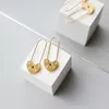 Boucles d'oreilles pendantes Amaiyllis en or 18 carats, mode OL Love Heart Lock, crochet d'oreille minimaliste, longue goutte pour cadeau de bijoux de famille