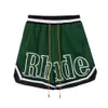 Designer-Shorts für modische Freizeitkleidung, Strandshorts, Rhude American High Street Fashion Br Mesh Sport-Basketball-Shorts, lockere, entspannte Strandhose für Männer und Frauen, Sommer