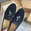 Lp plana shoes summer walk charms suede loafers moccasins apricot genuine leather men casual slip on flats women luxury designers flat dress shoe