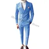 Costumes pour hommes Blazers 2023 Dernier Costume Blazer Pantalon Designs Slim Fit Revers Double Boutonnage 2 Pièces Hommes Groom Wear Costume Homme 231124