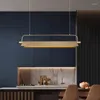 Hanglampen na moderne studiebureau verlichting lange kroonluchter goud zwart led creatieve Noordse woonkamer tafellamp