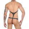 Combinaison tanga imprimée Sexy pour hommes, dos ouvert, dos en T, fesses nues, Leggings, sous-vêtements sexuels Gay, vêtements Sissy