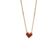 Kedjor röd persika hjärthänge halsband vintage modesmycken för kvinnors valentins dag julklapp