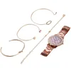 Наручные часы Модные простые роскошные полые кожаные ремешки Механические часы Ретро-браслет Женские наручные часы Модные универсальные часы