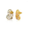 Boucles d'oreilles papillon ajouré, brillant doré, bijoux pour femmes, argent Sterling 925, printemps 2023