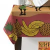 テーブルクロスアフリカン女性フルーツバスケットエスニックテーブルクロス防水キッチンアイテムリビングルームの家の装飾ダイニング用コーヒー