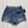 Frauen kurze Jeans Sommer hohe Taille Denim Shorts Designer Dreieck Abzeichen Casual Shorts Hosen