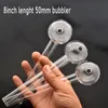 10 pièces tuyau de brûleur à mazout en verre de grande taille 8 pouces 50mm tuyaux à fumer boule de tabac huiles d'herbes ongles grand tube tuyau en verre pour Bong d'eau