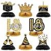 Autres fournitures de fête d'événement Black Golden Honeycomb Table Decor 18 ans Fille Anniversaire Fête 30e 40e 50e Anniversaire Fête Cheers Po Prop Adultes Faveur 230425