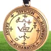 Solomon-Stil Erzengel MICHAEL Talisman Amulett Engel Goldfarbe Siegel von Michael Angelic Anhänger Halskette Schmuck45659754607307