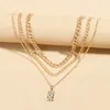 Catene Boho Placcato oro Fascino Collane Pendenti Vintage Multistrato Collana girocollo Donna Ragazze Collare Gioielli Accessori regalo E1042