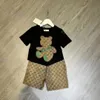 2023 New Designer Kids Clothing Sets Classic Brand Baby Girls Clothes Suits Fashion Letter Skirt Dress Suit Childrens Clothes 2 Colors High Quality AAA black white