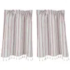 Curtain Rod Pocket Room Draperies Short Window Curtains Kitchen Tiers For Bedroom Living Accessory Red