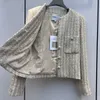 Designer de jaquetas femininas N2023 NOVA JAPETA MAPILHA DE AUTONO DE INVERNO C Tweed Leisure Spring Coats Cardigan Aniversário