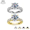 Solitaire Ring Anujewel 4.3cttw D Color Engagement Anelli 925 Sterling Silver 18K Gold Lab Gold Plazed Lab creato Diamond Wedding Band Rings 230425