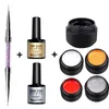 Kits d'art des ongles Liner Gel Polish Pen Top Base Coat Kit Peinture Dessin Manucure WH998