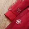 Kızlar Elbiseler Lapa 3m24m Noel Tatlı Bebek Prenses Elbise Bebek Mutlu Noel Kar Tanesi Baskı Uzun Kollu Dresshead Band 2pcs Set 231124