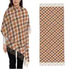 Scarves Vintage Beige Plaid Tartan Desig Scarf For Women Fall Winter Cashmere Shawl Wrap Sassenach Pattern Large Daily Wear