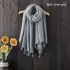 Scarves Silver Grey Hanging Beard Square Scarf For Women Fashion Solid Color Cotton Linen Ethnic Style Shawl