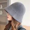 Berets kubek kapelusz kobiet zimowy wełna wełniana stała kolor grube ciepłe czapki cap swobodny prosty kpop gorro hats hats female 2023