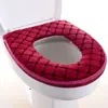 Capas de assento do toalete inverno quente capa tapete almofada do banheiro com alça mais grosso macio lavável acessórios mais quentes
