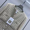 Designer de jaquetas femininas N2023 NOVA JAPETA MAPILHA DE AUTONO DE INVERNO C Tweed Leisure Spring Coats Cardigan Aniversário