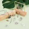 Charms rostfritt stål hängen blad växt metall dingle för diy armband halsband örhänge smycken hantverksmaterial