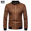 Men's Jackets Jacket Long Sleeve Stand Collar Solid Color Linen Cardigan Coat With Zipper Casual Slim Type Tops