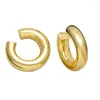 Hoopörhängen Flola Simple Copper Gold Plated Hoops for Women Silver Color C form Tjocka meta mode smycken gåvor ersu25