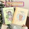 Kawaii A5 Binder Collect Book Jounral Hard Cover Ins Bandage PoCards adesivos Organzier Bear Diário Papelaria