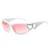 Lunettes de soleil en forme de coeur amour décoratif femmes hommes haute qualité design luxe protection UV lunettes de soleil vintage lunettes rétro Y2K