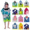 Badhandduk Cartoon Child Kid Hooded Quick Dry Cloak Infant Rob Baby Robe Cotton Boy Girl Beach Dinosaur Cape Filt 230424