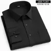 Camicie eleganti da uomo a maniche lunghe Camicia sociale tascabile regolare classica elastica resistente alle rughe liscia e morbida