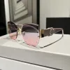 2023 Luxury Mody Designer Summer Sunglasses para mulheres sem aro estilo gato estilo olho de gato anti-ultraviolet retro placa oval moldura de moda de moda